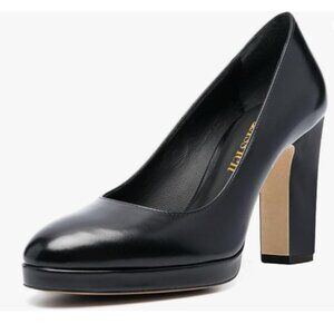 Elegant Black Leather Heels